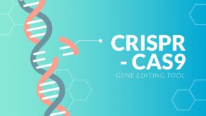 Illustration of biotechnology and CRISPR-Cas9