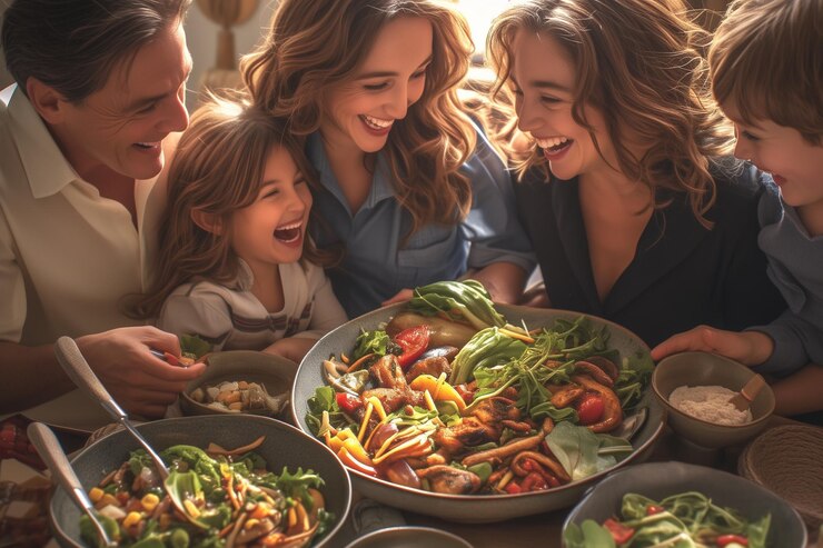 a family enjoying nutrient-rich foods