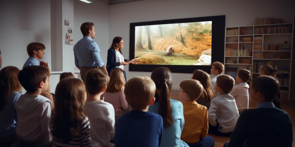 group of people on virtual field trip